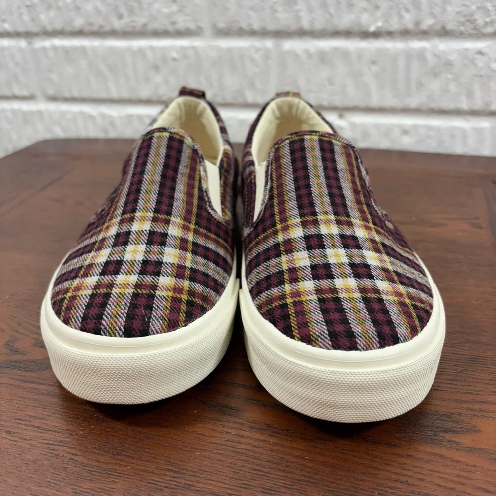 New Womens Taos Rubber Soul Plaid Canvas Casual Slip On Sneakers Shoes Size 8 - Picture 5 of 9